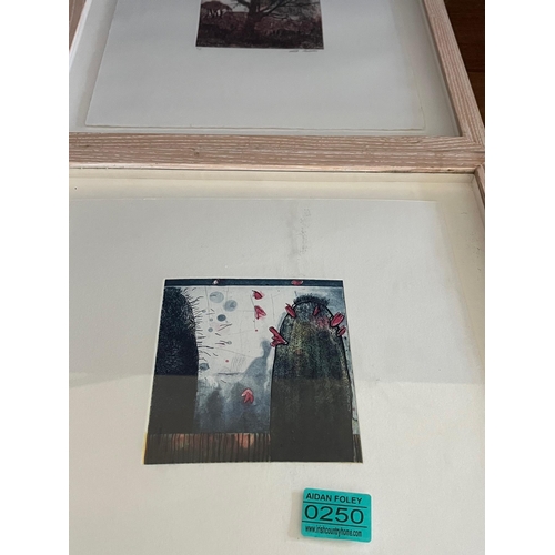 250 - Set of Signed Coloured Prints and Limed Oak Frames (38 cm H x 42 cm H)