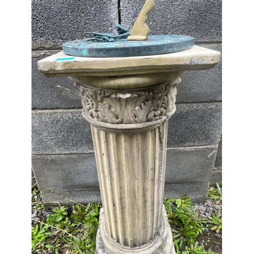 254 - Sundial on Stand with Corinthian Shaped Base (90cm H)