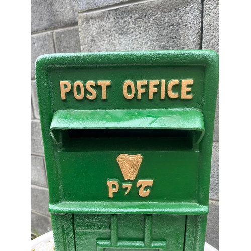 258 - Green Irish Style Post Box (24 cm W x 60 cm H)