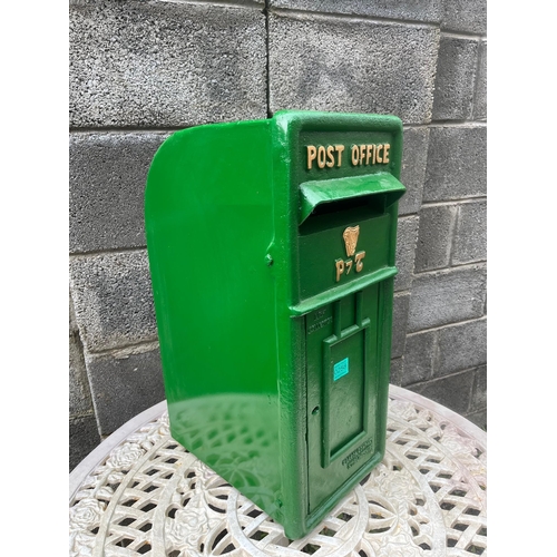 258 - Green Irish Style Post Box (24 cm W x 60 cm H)