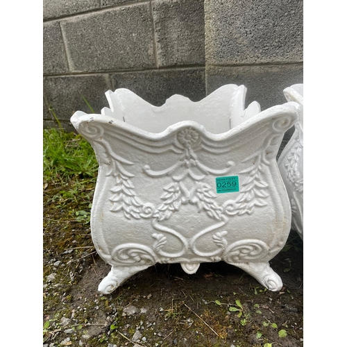 259 - Pair of Cast Iron Shaped Planters (30 cm W x 30 cm H)