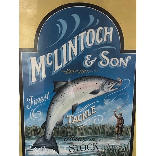 266 - McLintoch & Sons Est. 1807 Fishing Pictural Advertisement (47 cm w x 57 cm H)