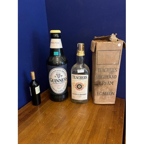 303 - Large Plastic Guinness Bottle and a Teachers Whiskey Bottle (Guinness 60 cm )