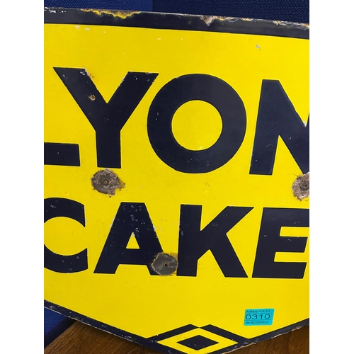 310 - Original Double Sided Enamel Sign (46 cm W x 40cm H)