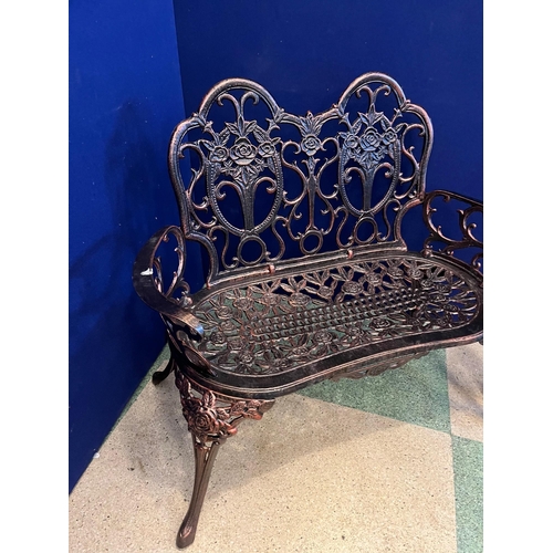 319 - Bronze Effect Garden Bench (96 cm W )