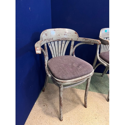 324 - Pair of Scrumbled Bentwood Armchairs (77 cm H)