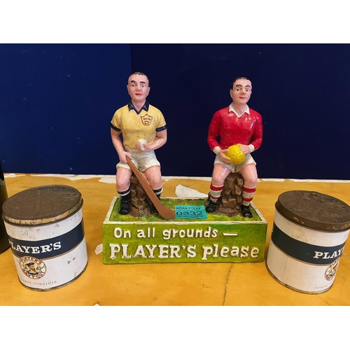 332 - On All Grounds Players Please Vintage Style Advert and Two Players Please Tobacco Tins