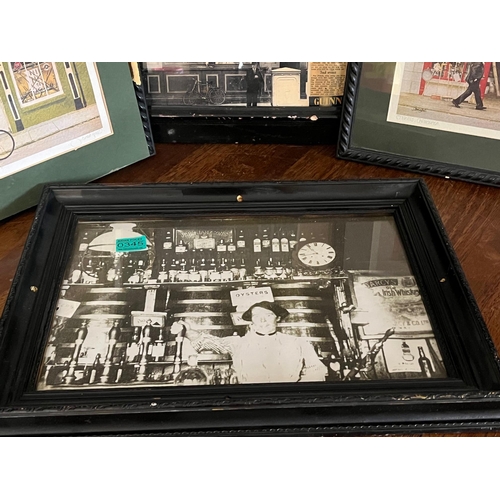 345 - Framed Memorabilia Two Signed Prints Cork/Kerry Pubs