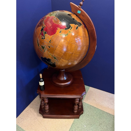 355 - Unusual Timber Globe on Table Stand (100 cm W x 180 cm H)