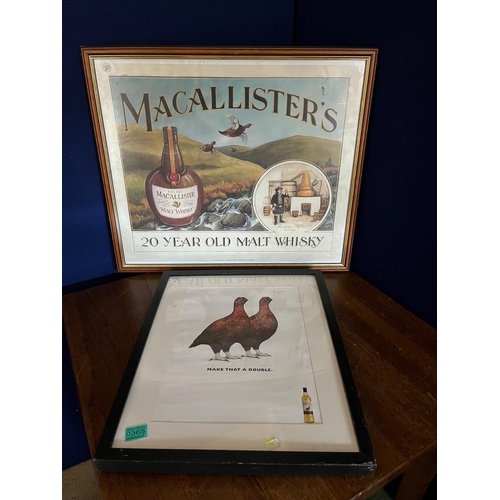 365 - McAllister's Malt Whiskey Make That a Double Famous Grouse Vintage Style Prints (67 cm W x 58 cm H)