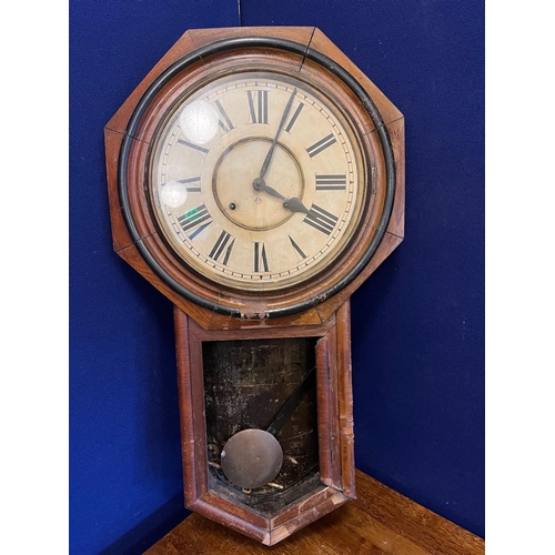 368 - Vintage Crate, Victorian Clock (as found) and a Metal Kettle