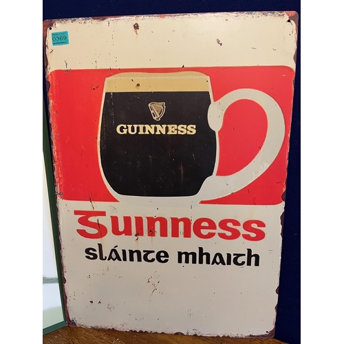 369 - Two Vintage Style Guinness Tin Signs (50 cm W x 70 cm H)