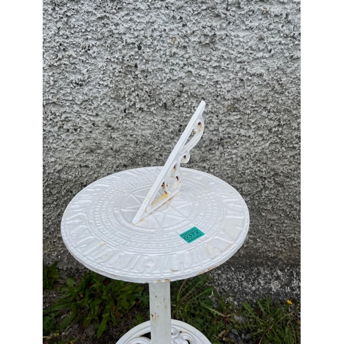 372 - Cast Metal Sun Dial on Stand (34 cm W x 80 cm H)