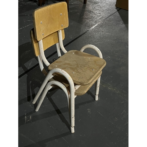 385 - Collection of Vintage School Chairs, 21 Chairs and 3 Stools