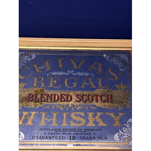 387 - Chivas Regal Blended Scotch Whiskey Advertising Mirror (92 cm W x 80 cm H)