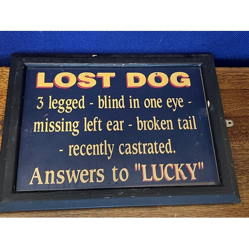 410 - Original Oval Haig Advertising Mirror and a Humorous Dog Print (Oval 32 cm W x 42 cm H)