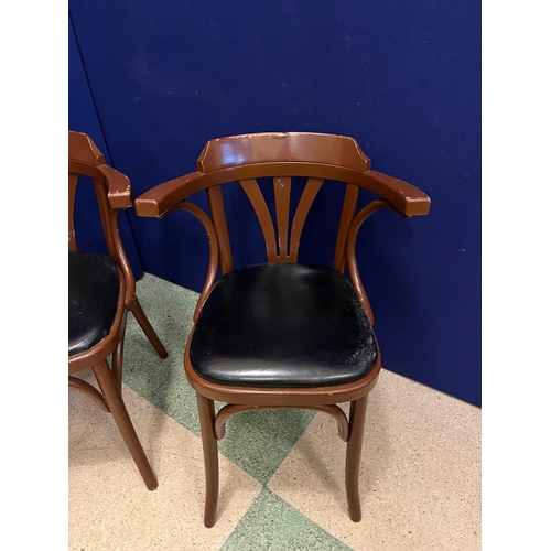 431 - Pair of Bentwood  Armchairs with Black Drop In Seats (77 cm H)