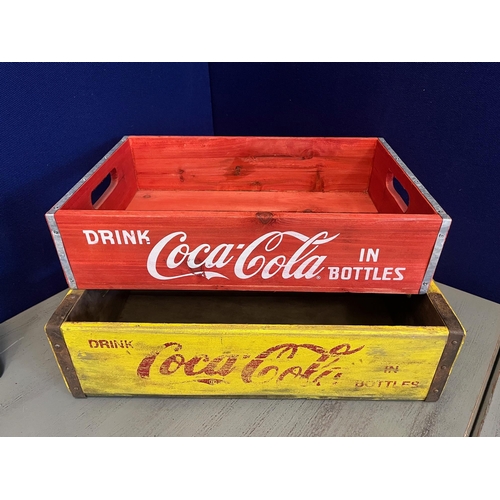 455 - Three Vintage Style Crates, Jack Daniels and Coca Cola