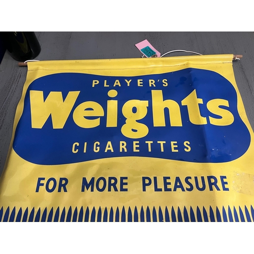 456 - Vintage Banner, Players Weight Cigarettes (48 cm W x 36 cm H)