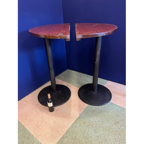 464 - Pair of Tall Half Moon Wall Mounted Tables (91 cm W x 102 cm H x 146 cm D)