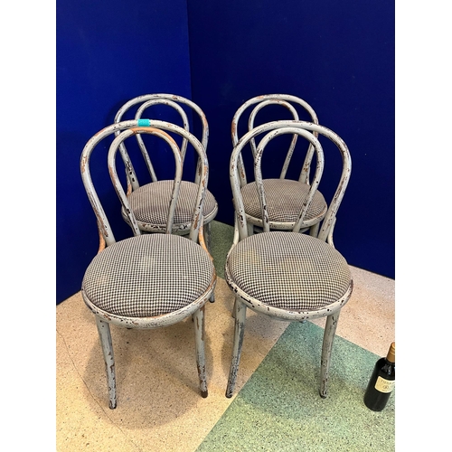 465 - Set of Four Scrumbled Bentwood Chairs, Variation on Condition (90 cm H)