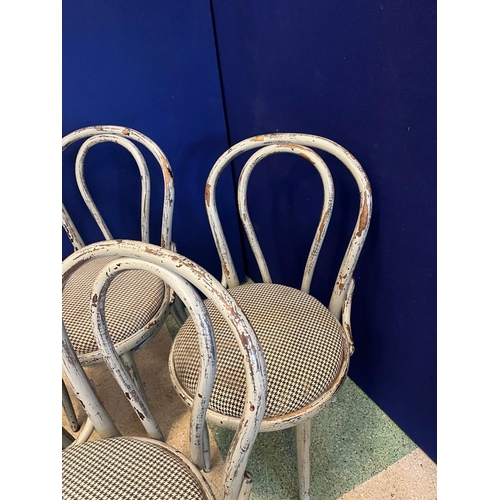 465 - Set of Four Scrumbled Bentwood Chairs, Variation on Condition (90 cm H)