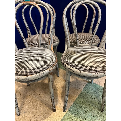 465 - Set of Four Scrumbled Bentwood Chairs, Variation on Condition (90 cm H)