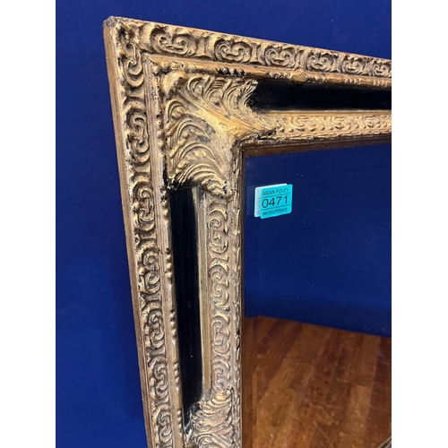 471 - Decorative Gold and Black Rectangular Mirror (92cm W x 66 cm H)