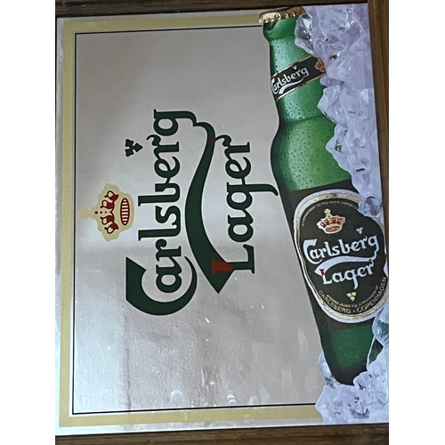 473 - Guinness and Carlsberg Advertising Mirrors (84 cm W x 57 cm H)