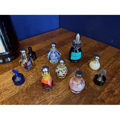 484 - Collection of Art Glass Salt and Pepper and Scent Bottles