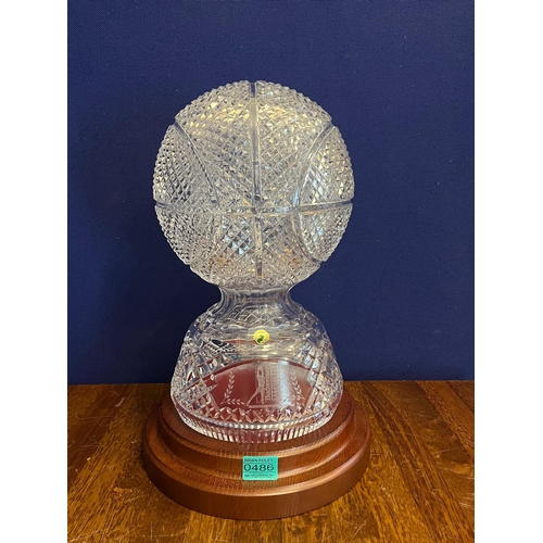 486 - Exceptional Waterford Crystal Replica Budweiser Basketball Trophy (America) (26 cm W x 34 cm H)