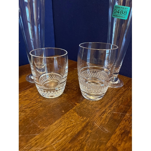 488 - Pair of Waterford Crystal Beer Glasses, Marquis and Two Waterford Tumblers (Tallest 24 cm H)