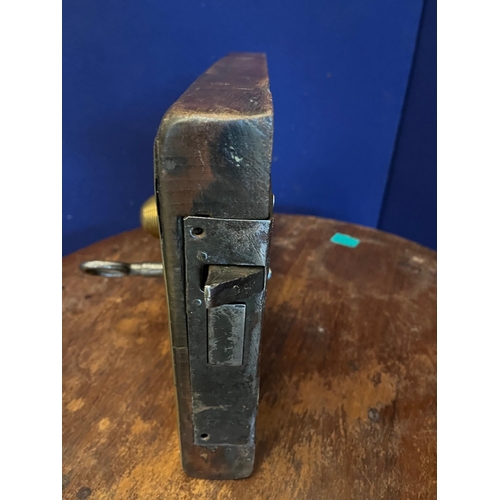 490 - Dublin Lock From Baggot Street, Brass Bound (35cm W x 24 cm H x 5 cm D)