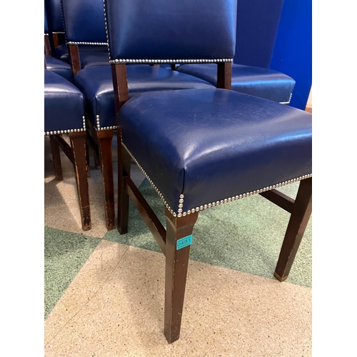 Good Set of Eight Restaurant Dining Chairs, Upholstered in Dark Blue ...