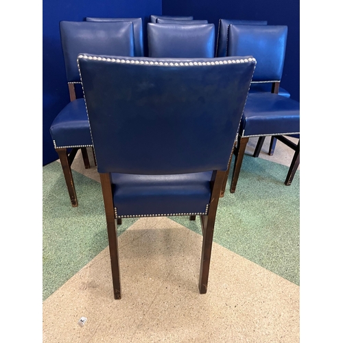 Good Set of Eight Restaurant Dining Chairs, Upholstered in Dark Blue ...