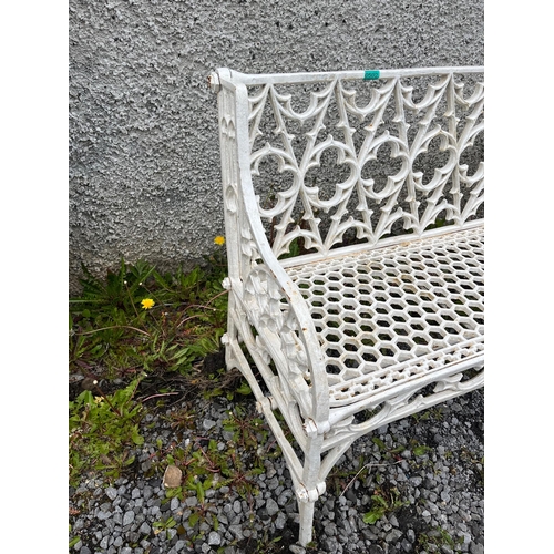 502 - Cast Iron Gothic Design Bench (137 cm W x 85 cm H x 48 cm D)