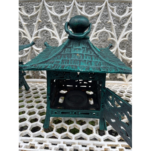 503 - Pair of Pagoda Style Hanging Lanterns (29 cm W x 35 cm H x 29 cm D)