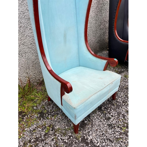 507 - Fine Oversized Chair with Blue Upholstery