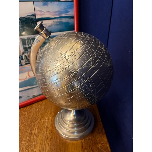 509 - West Cork Poster and a Chrome Terrestrial Globe (Poster 58 cm W x 90 cm H)