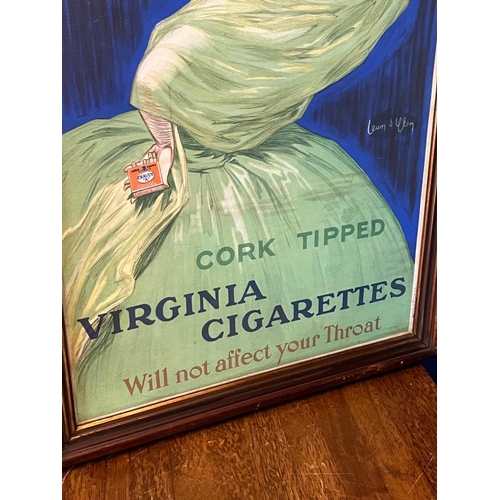 517 - Vintage Cravens Virginia Cigarettes Bearing French Signature (55 cm W x 80 cm H)