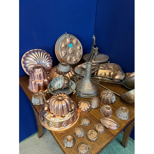 518 - Good Selection of Copper Moulds, Ladles, Sieves Etc.