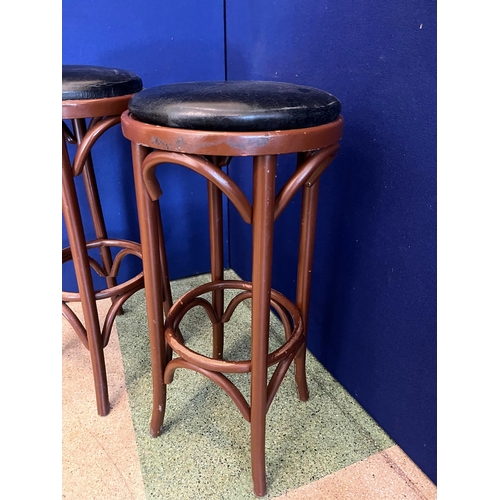 524 - Pair of Tall Bentwood Stools, Small Variations (80 cm H)