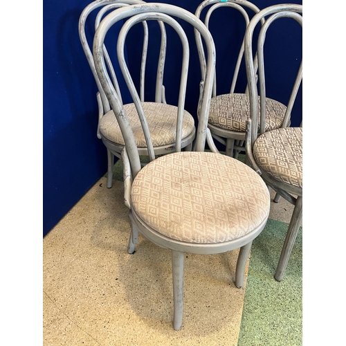 528 - Set of Four Scrumbled Bentwood Chairs, Variation on Condition (90 cm H)