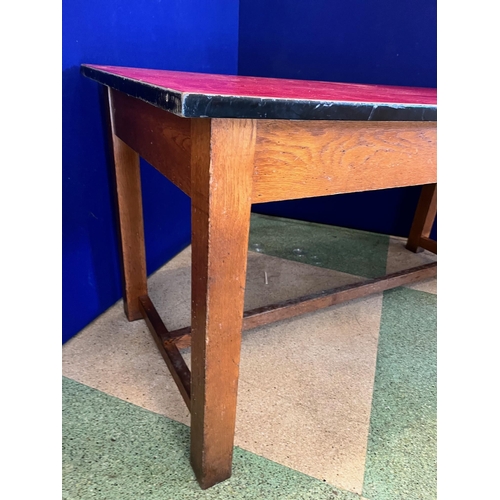 530 - Vintage Style Oak Table with Formica Top (161 cm W x 71 cm H x 73 cm D)