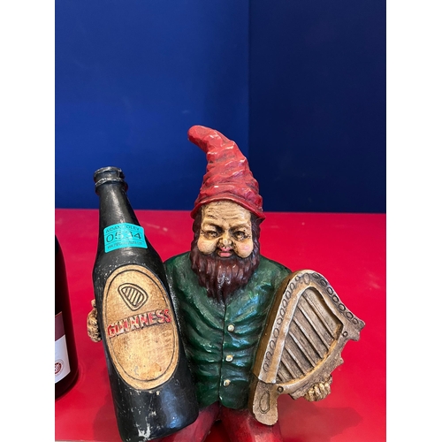 535 - Leprechaun Holding a Guinness Bottle, Seated or Wall (37 cm H)