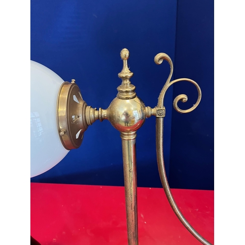 543 - Fine Quality Brass Wall Mounted Light with Circular Shade (73 cm W x 64 cm D)