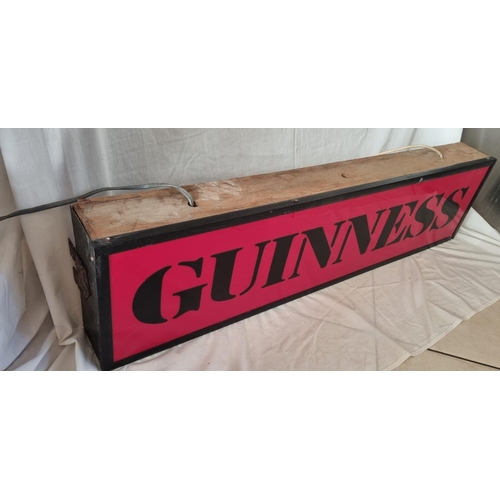 551 - Rare Guinness 1970's Original Advertising Light Box (118cm W x 32cm H x 13cm D)