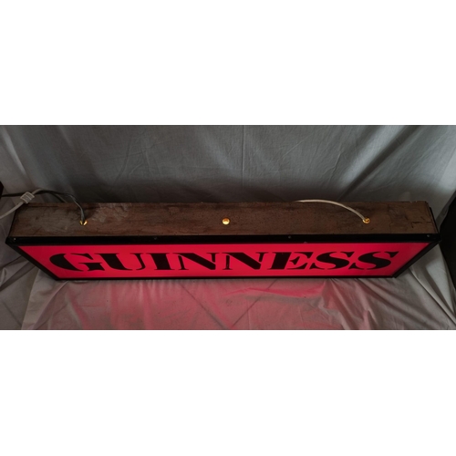 551 - Rare Guinness 1970's Original Advertising Light Box (118cm W x 32cm H x 13cm D)