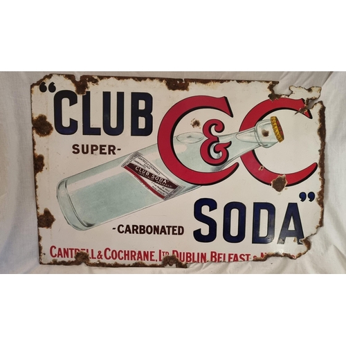 553 - Rare Contrell and Cochrane Enamel Sign, Dublin and Belfast, Original (some damage) 91cm W x 60cm H