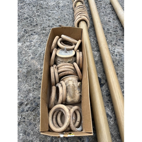 567 - Three Quality Curtain Poles with Rams Head (310cm Long)